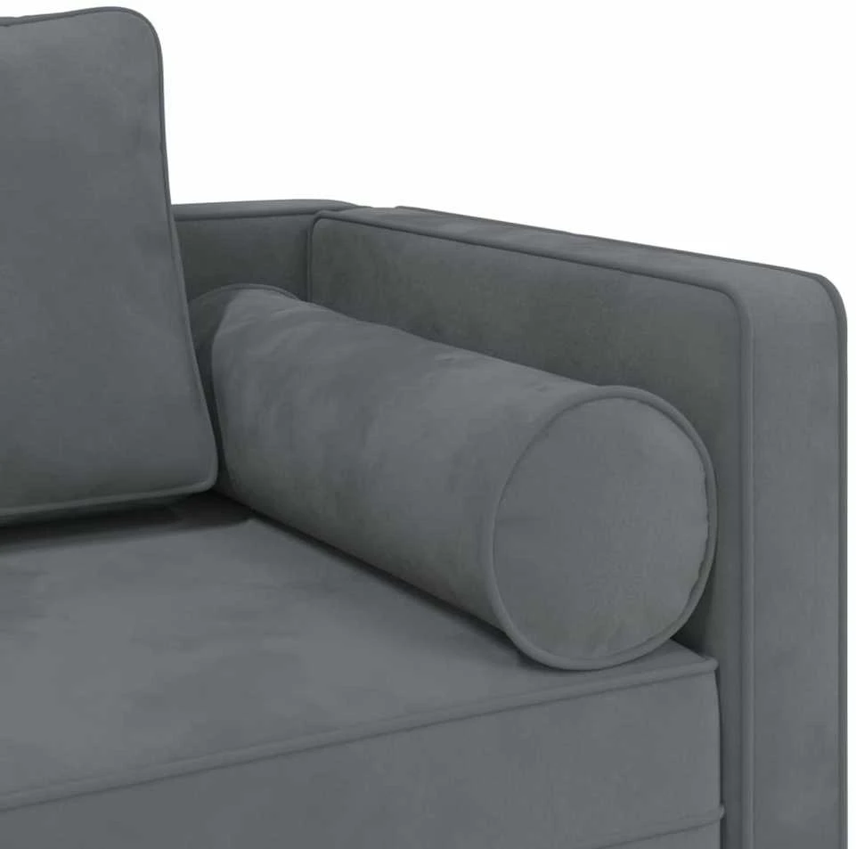 Sofa Poilsio gultas su pagalvėlėmis, tamsiai pilkas, aksomas