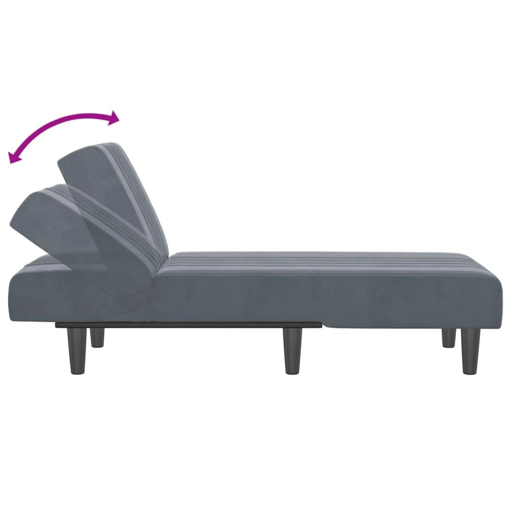 Sofa Poilsio gultas, tamsiai pilkos spalvos, aksomas