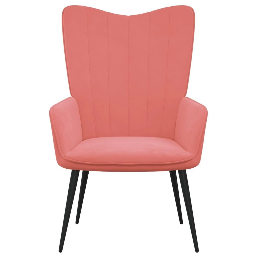 Fotelis Poilsio kėdė, rožinės spalvos, aksomas