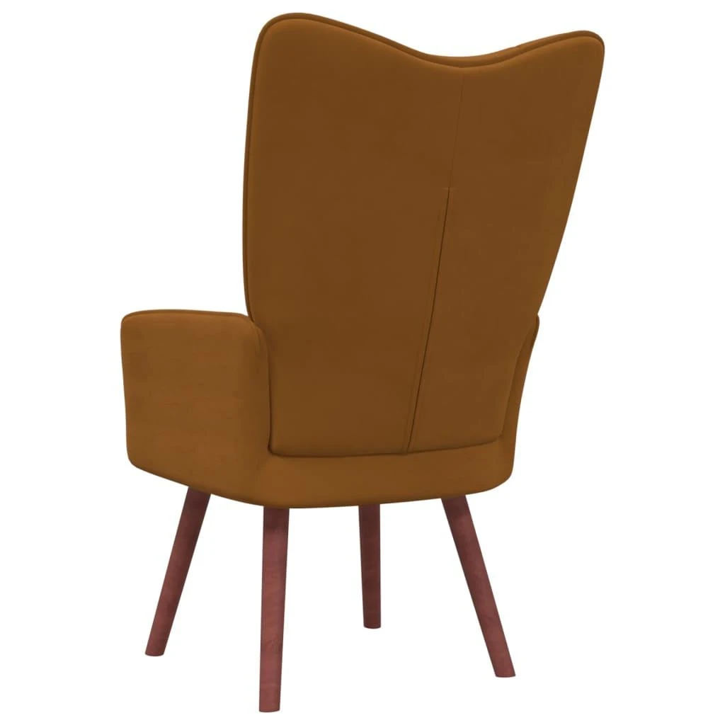 Fotelis Poilsio kėdė, rudos spalvos, aksomas