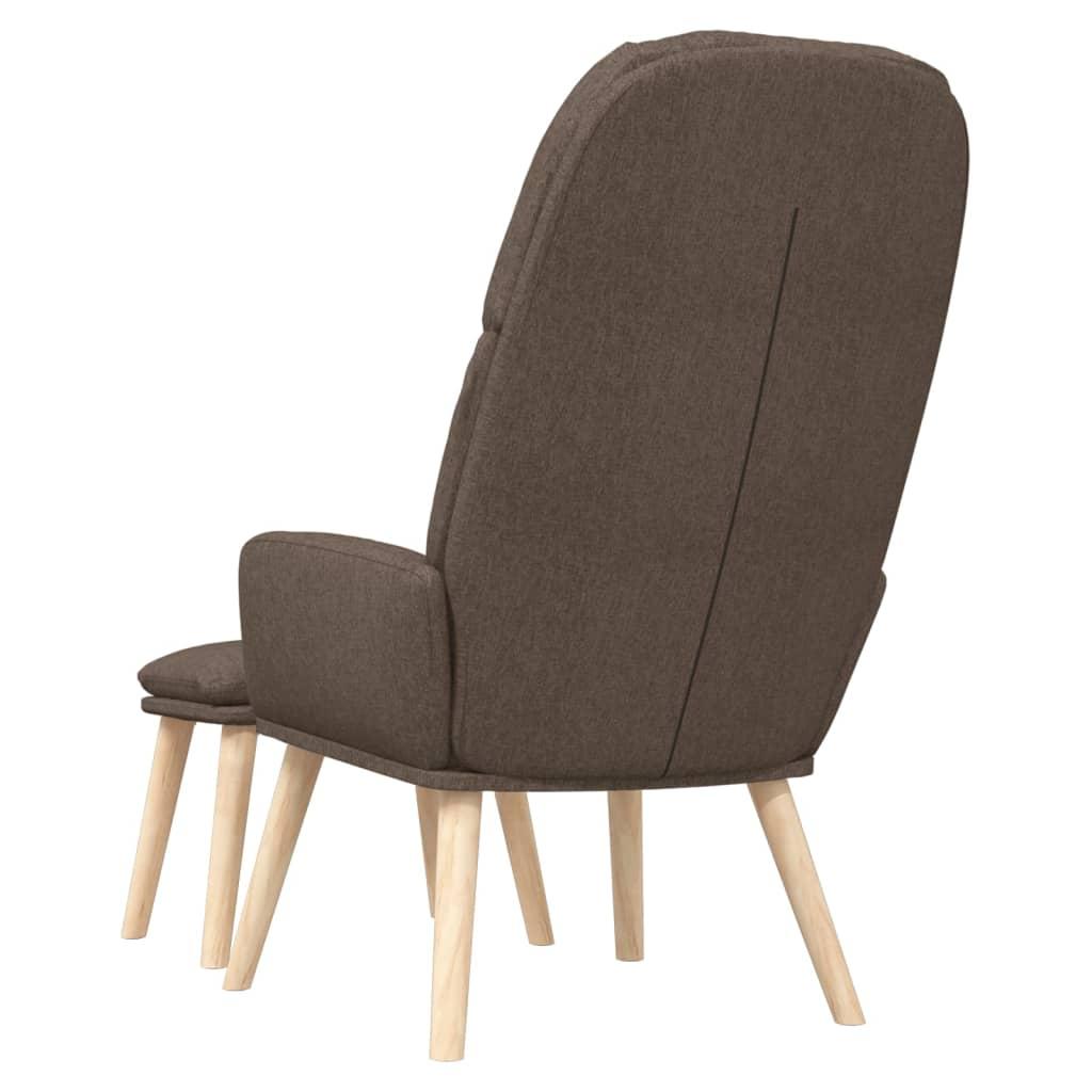 Fotelis Poilsio kėdė su taburete, taupe spalvos, audinys