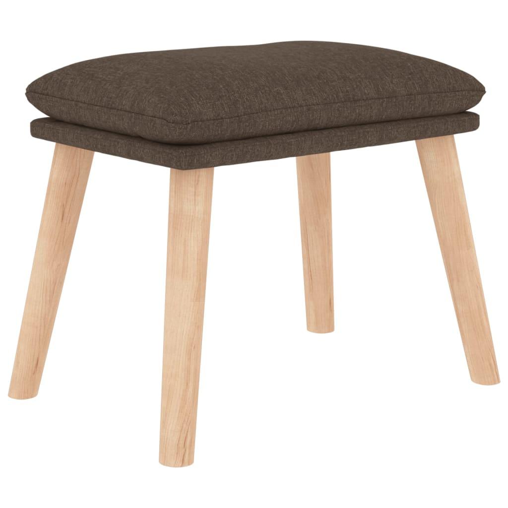 Fotelis Poilsio kėdė su taburete, taupe spalvos, audinys