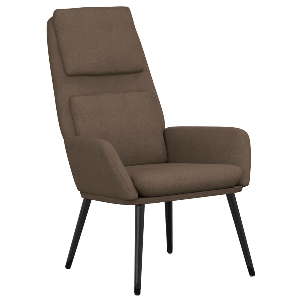 Fotelis Poilsio kėdė su taburete, taupe spalvos, audinys