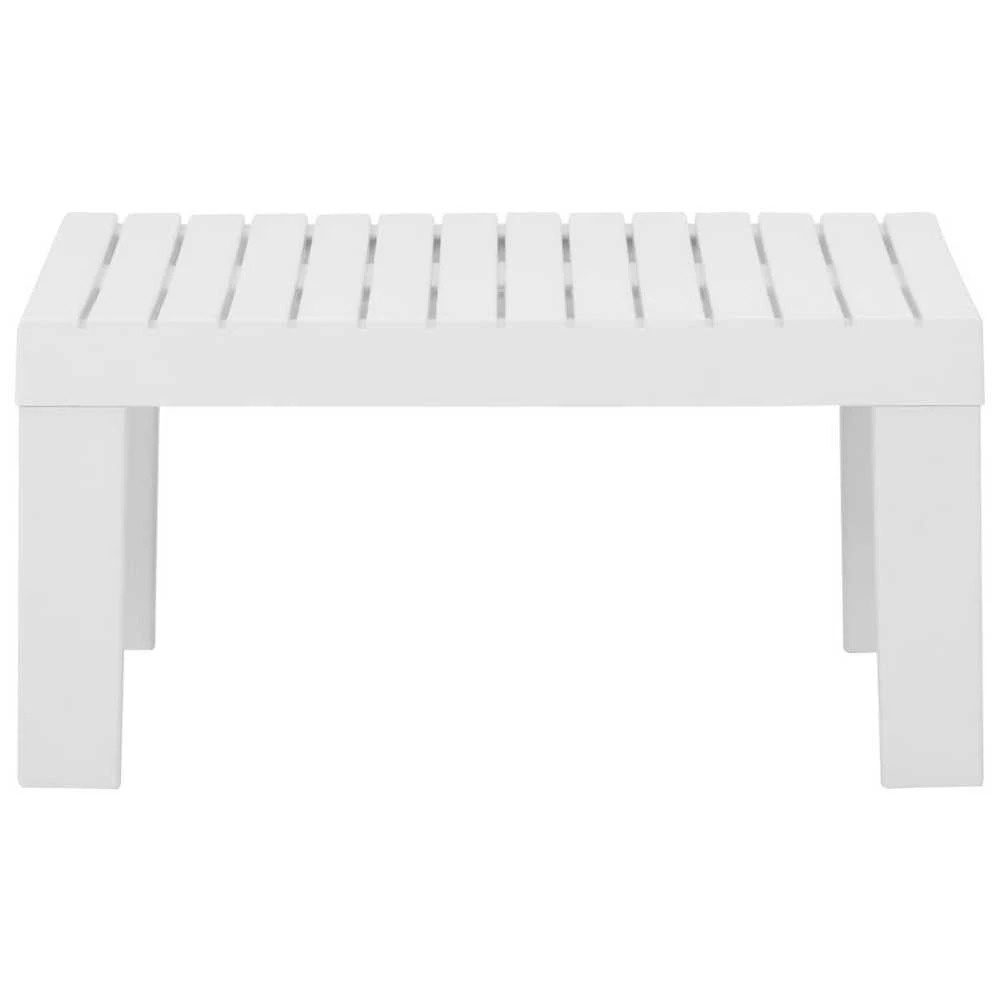 Lauko baldų komplektas Poilsio komplektas su pagalvėmis, 3 dalių, baltas, plastikas