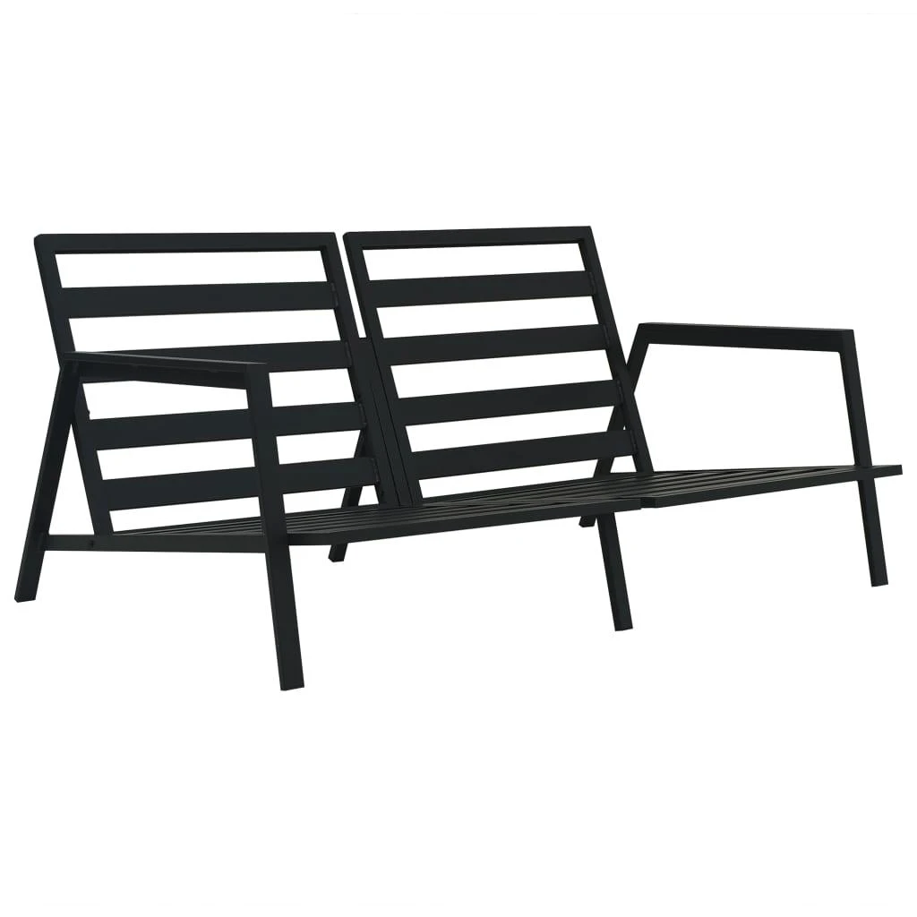 Lauko baldų komplektas Poilsio komplektas su pagalvėmis, 5 dalių, pilkas, aliuminis