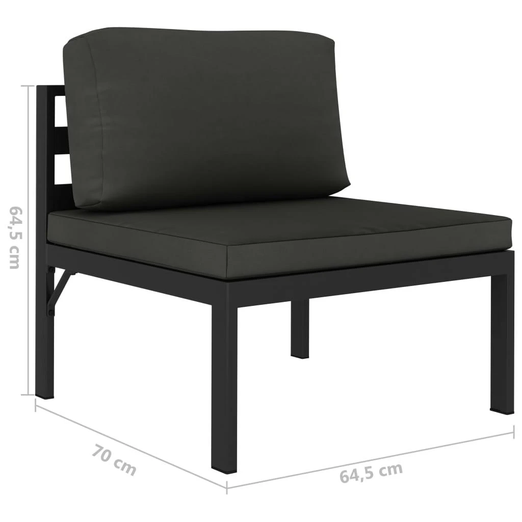 Lauko baldų komplektas Poilsio komplektas su pagalvėmis, 8 dalių, antracito, aliuminis