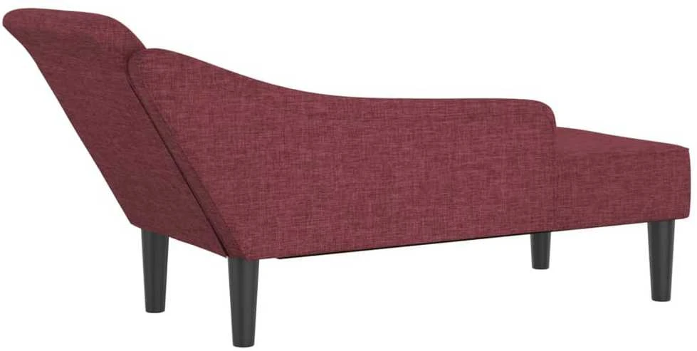 Poilsio sofa su ilga pagalve, raudonojo vyno spalvos, audinys