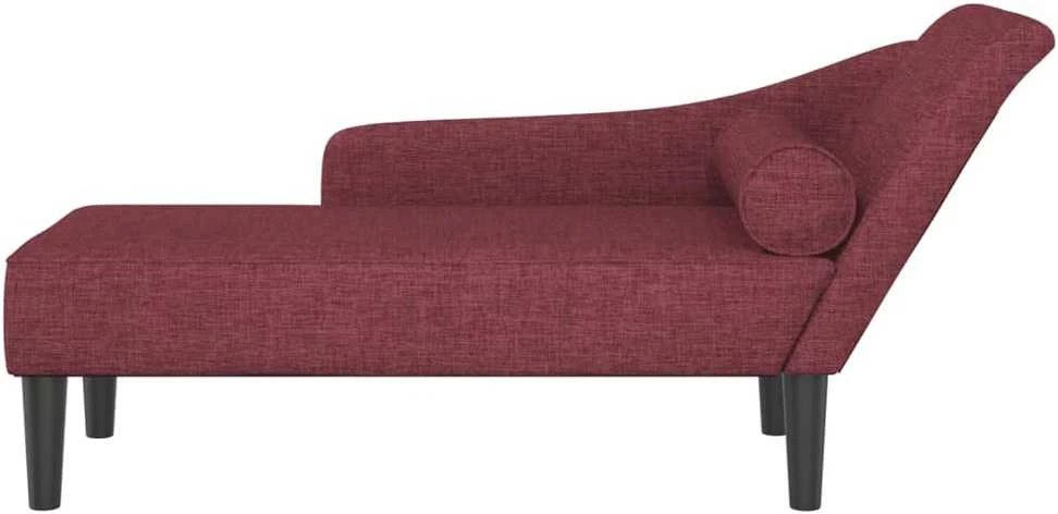 Poilsio sofa su ilga pagalve, raudonojo vyno spalvos, audinys