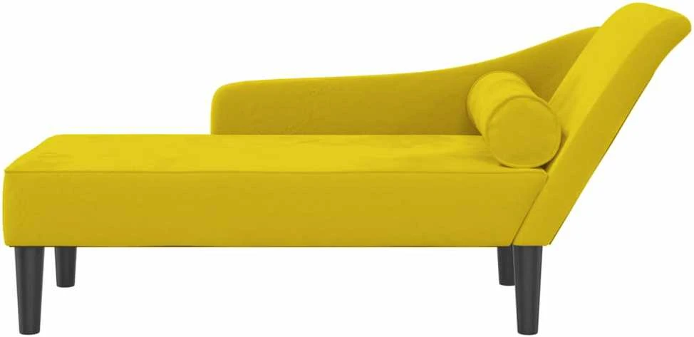 Poilsio sofa su pagalvėlėmis, geltonos spalvos, aksomas