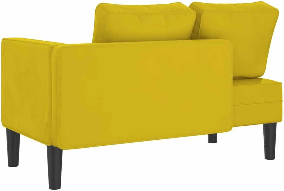 Poilsio sofa su pagalvėlėmis, geltonos spalvos, aksomas