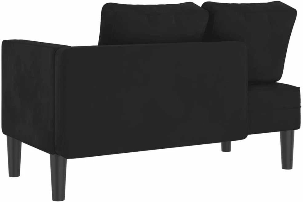 Poilsio sofa su pagalvėlėmis, juodos spalvos, aksomas