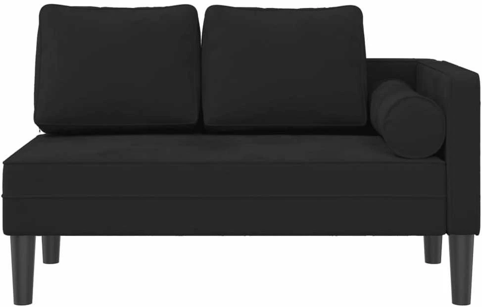 Poilsio sofa su pagalvėlėmis, juodos spalvos, aksomas