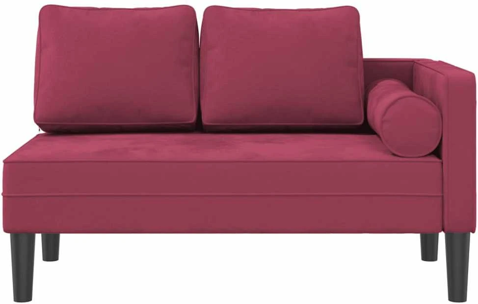 Poilsio sofa su pagalvėlėmis, raudonojo vyno spalvos, aksomas