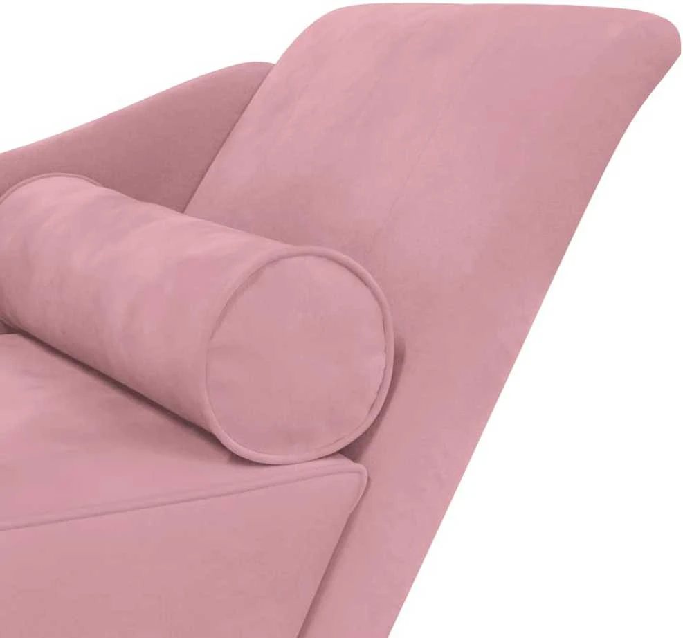 Poilsio sofa su pagalvėlėmis, rožinės spalvos, aksomas