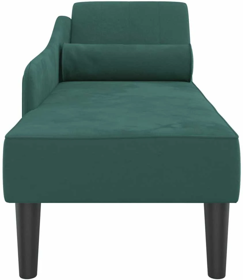 Poilsio sofa su pagalvėlėmis, tamsiai žalios spalvos, aksomas