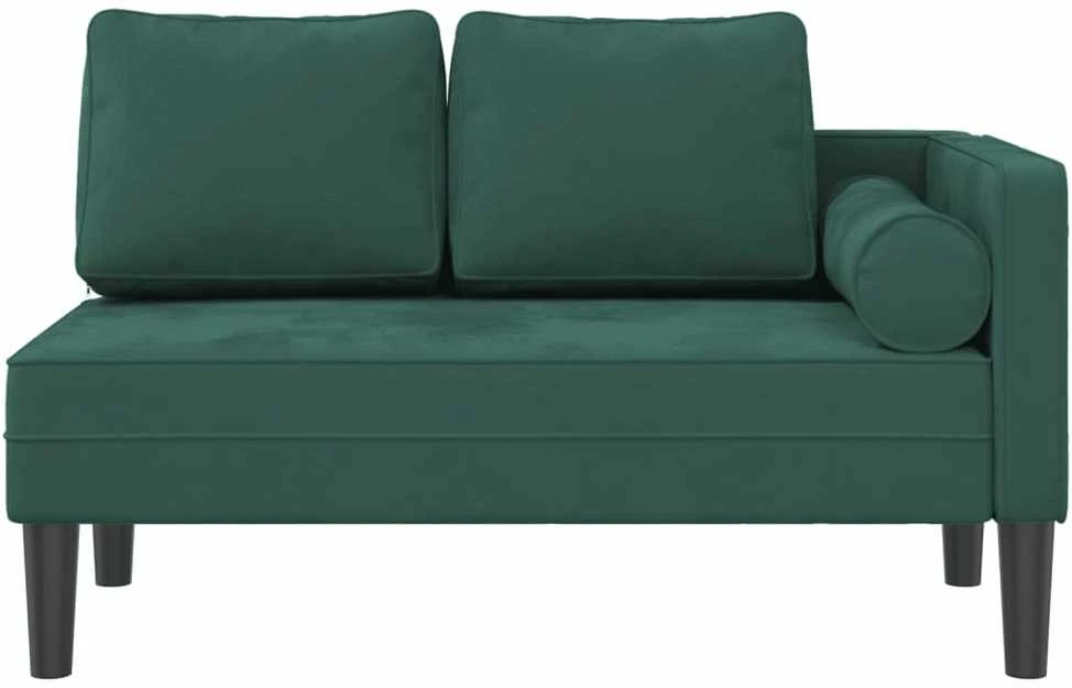 Poilsio sofa su pagalvėlėmis, tamsiai žalios spalvos, aksomas