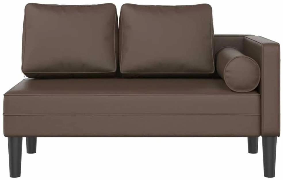 Poilsio sofa su pagalvėmis, ruda, dirbtinė oda
