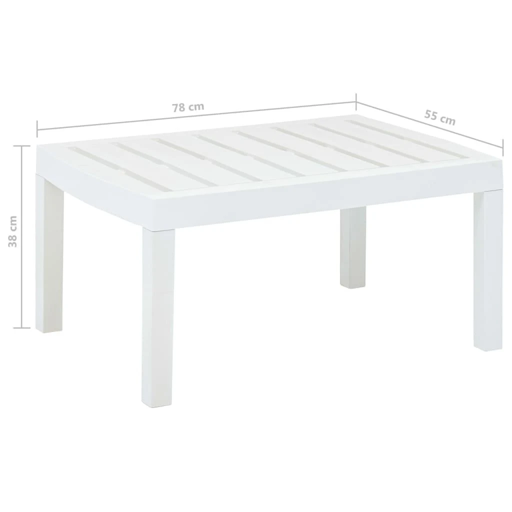 Sodo stalas, baltos spalvos, 78x55x38cm, plastikas