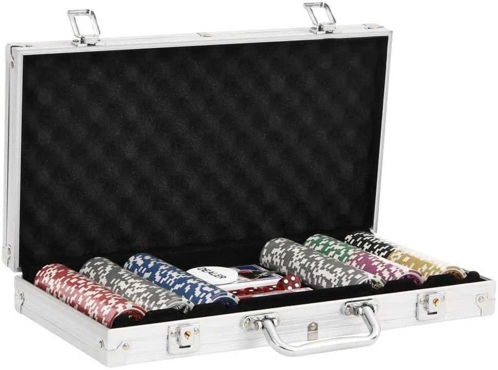 Pokerio žetonų rinkinys, 300vnt., 11,5g
