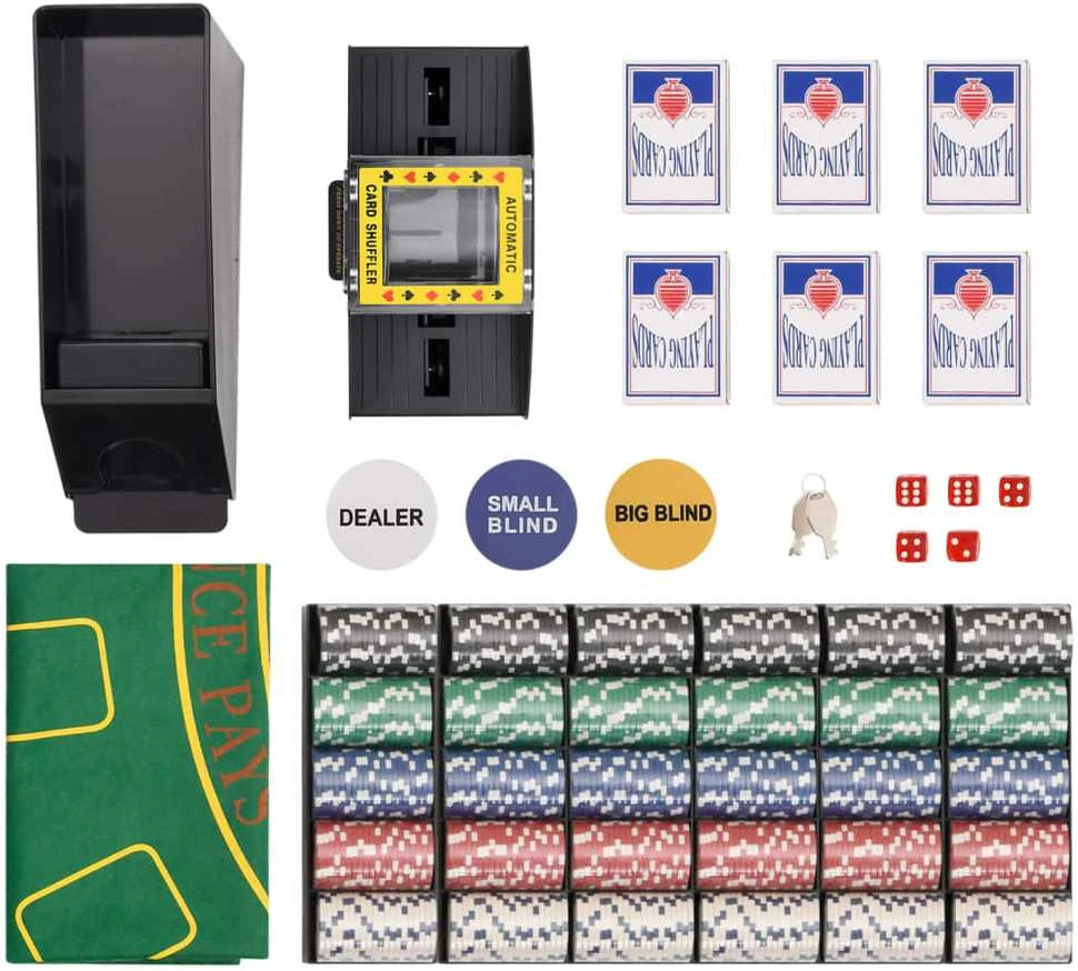 Pokerio žetonų rinkinys, 600vnt., 11,5g