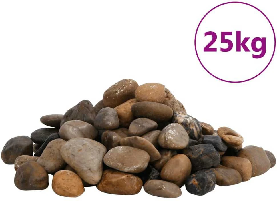 Poliruoti akmenukai, įvairių spalvų, 25kg, 2–5cm