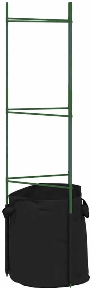 Pomidorų narvai su augalų maišeliais, 6vnt., 116cm, plienas/PP