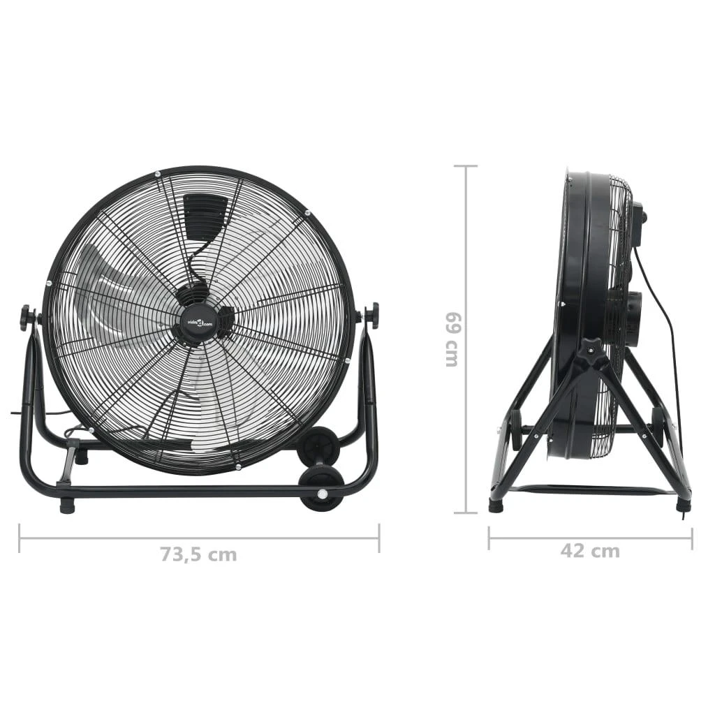 Pramoninis ventiliatorius, juodas, 60cm, 172,5W, būgno formos