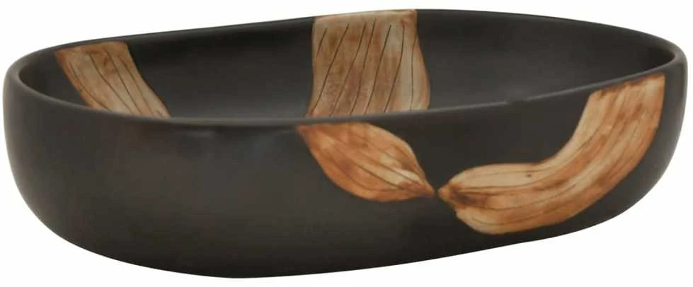Praustuvas ant stalviršio, juodas, 59x40x14cm, keramika, ovalus