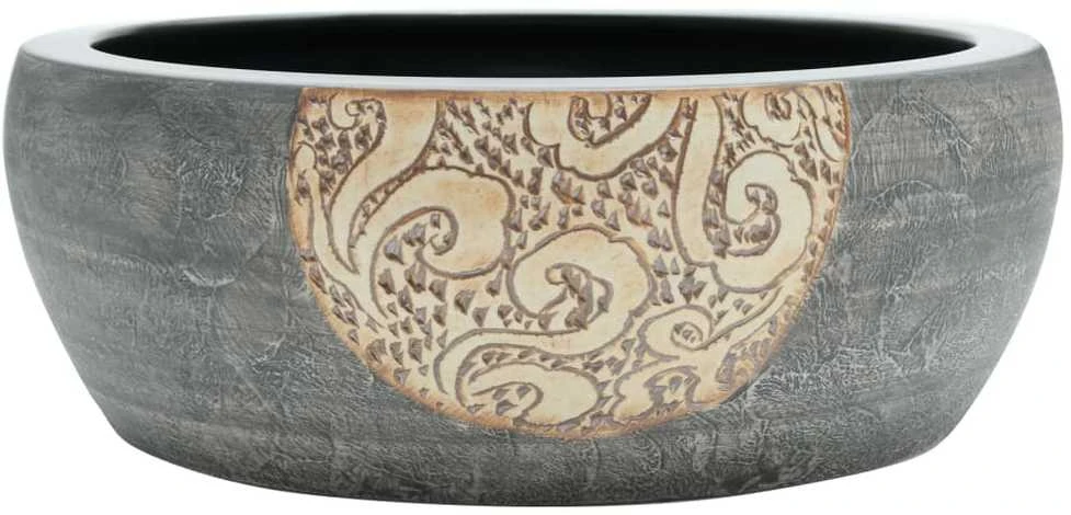 Praustuvas ant stalviršio, juodas/rudas, 41x14cm, keramika