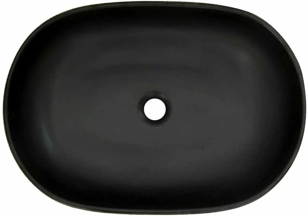 Praustuvas ant stalviršio, pilkas/juodas, keramika, ovalus