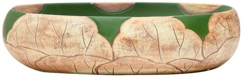 Praustuvas ant stalviršio, žalias/rudas, 59x40x15 , keramika