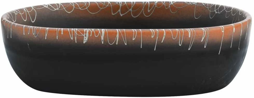 Praustuvas, juodas/oranžinis, 47x33x13cm, keramika