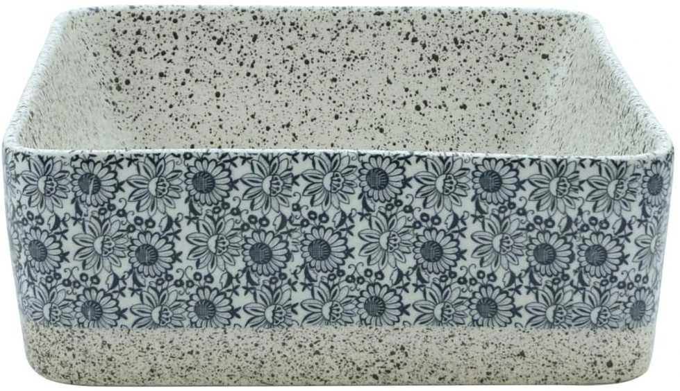 Praustuvas, pilkas ir mėlynas, 46x35,5x13cm, keramika