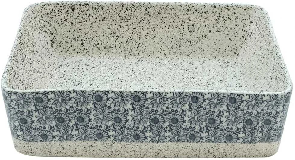 Praustuvas, pilkas ir mėlynas, 46x35,5x13cm, keramika