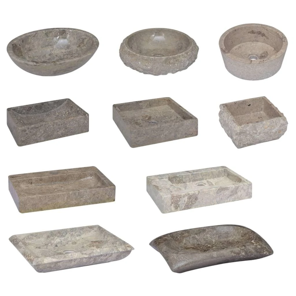 Sieninis praustuvas, pilkas, 38x24x6,5cm, marmuras