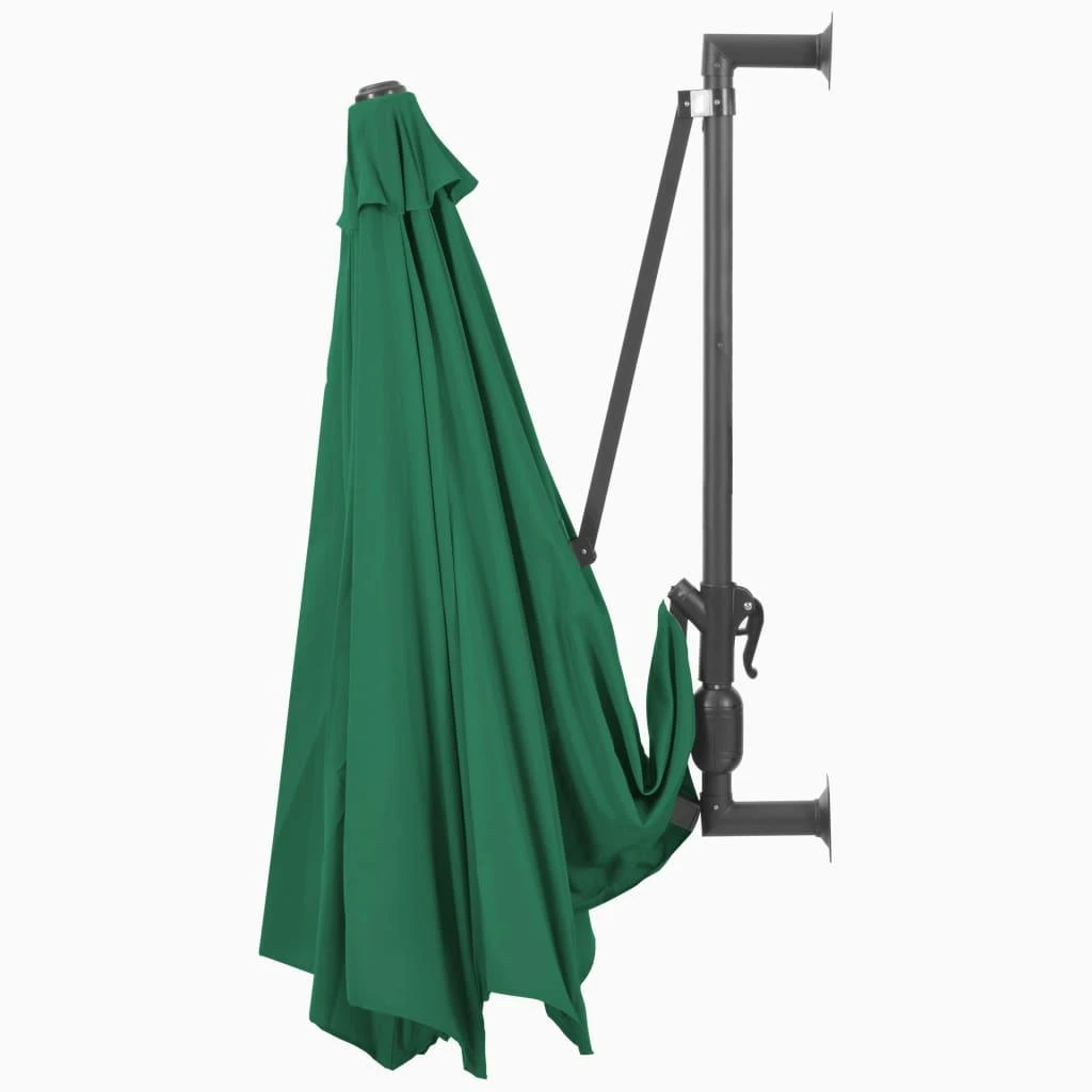 Prie sienos montuojamas skėtis su stulpu, žalias, 300cm