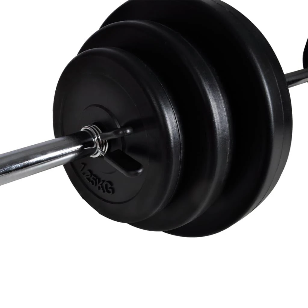 Prie sienos mont. jėgos tren. su štanga ir hant. rink., 30,5kg