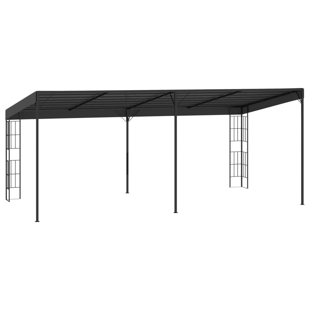 Prie sienos montuojama pavėsinė, antracito, 3x6m, audinys