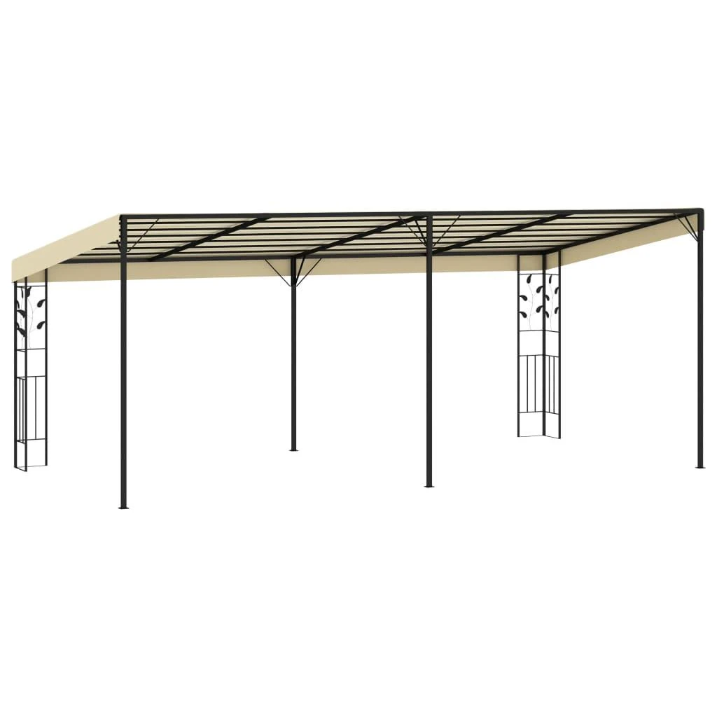 Prie sienos montuojama pavėsinė, kreminės spalvos, 6x3x2,5m