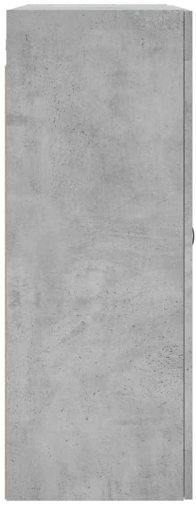 Prie sienos montuojama spintelė, betono, 69,5x34x90cm, mediena