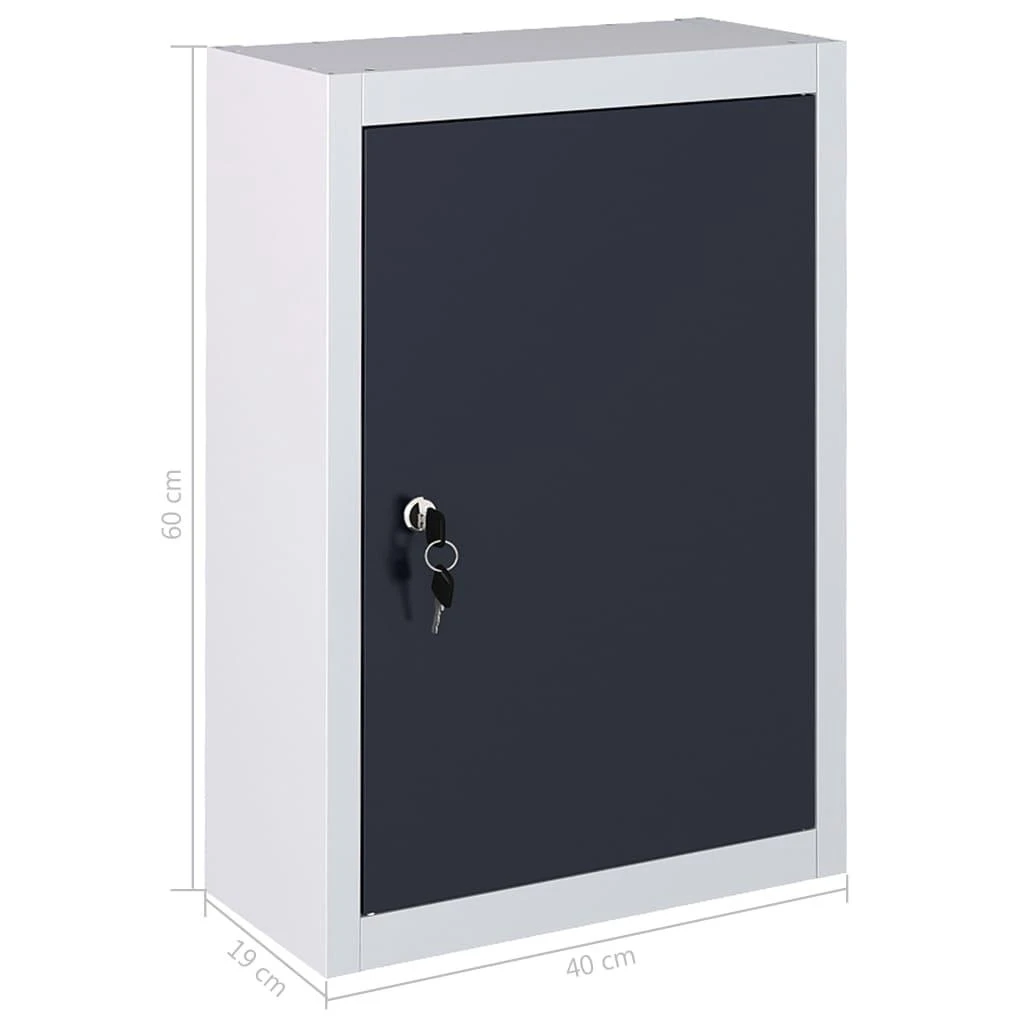 Prie sienos montuojama spintelė įrankiams, pilka/juoda, metalas