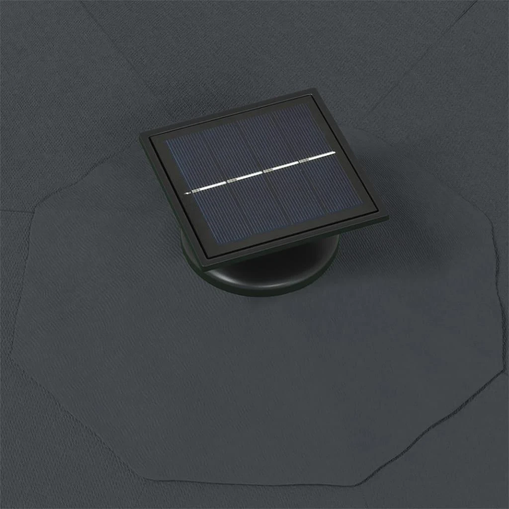 Prie sienos montuojamas sodo skėtis su LED, antracito, 300cm