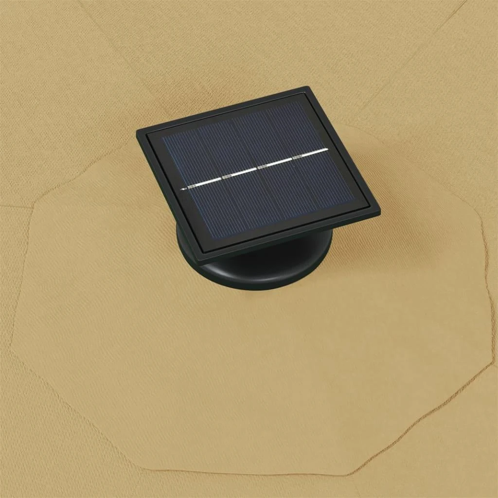Prie sienos montuojamas sodo skėtis su LED, taupe, 300cm