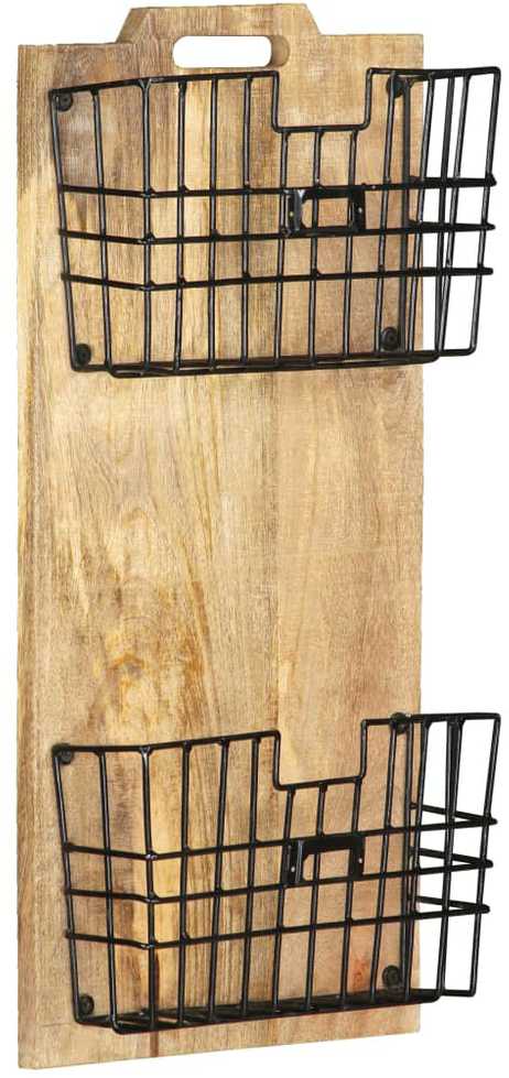 Prie sienos montuojamas stovas žurnalams, 33x10x67cm, mango