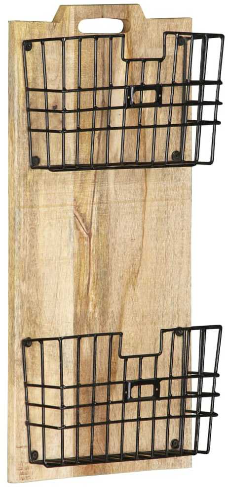 Prie sienos montuojamas stovas žurnalams, 33x10x67cm, mango