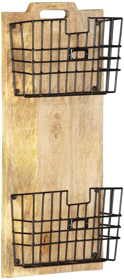 Prie sienos montuojamas stovas žurnalams, 33x10x67cm, mango