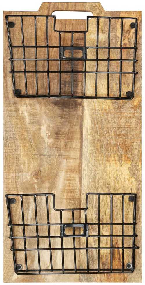Prie sienos montuojamas stovas žurnalams, 33x10x67cm, mango