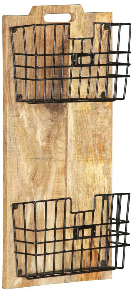 Prie sienos montuojamas stovas žurnalams, 33x10x67cm, mango