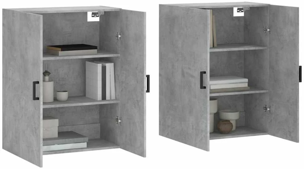 Prie sienos montuojamos spintelės, 2vnt., betono, 69,5x34x90cm