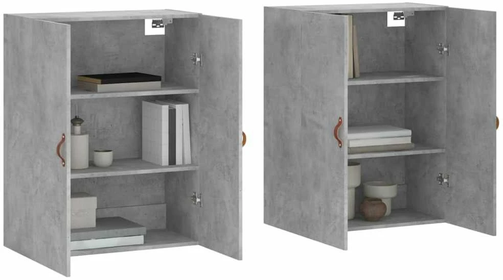 Prie sienos montuojamos spintelės, 2vnt., betono, 69,5x34x90cm